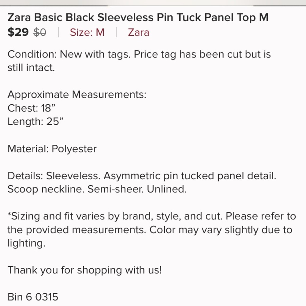 Zara Basic sheer black sleeveless blouse 🤙 - Picture 8 of 8